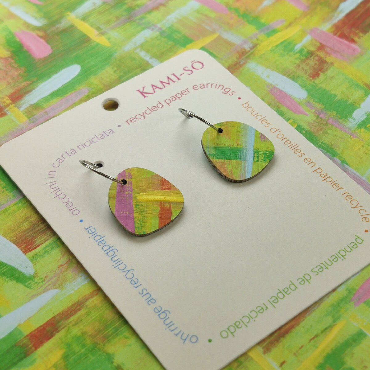 Mini Recycled Paper Earrings - Multicolor