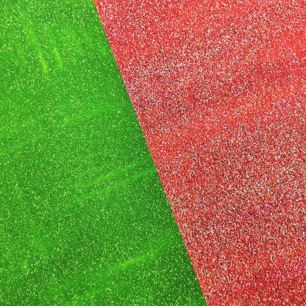Christmas Tree Recycled Paper Earrings - Red Sparkle / Green Sparkle